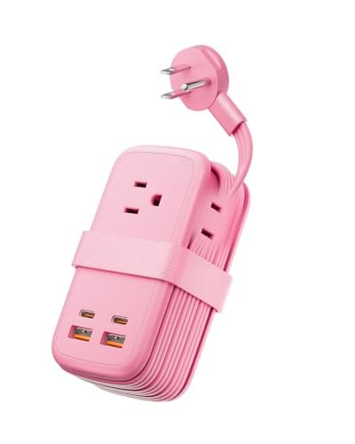 NTONPOWER GAN Ultra 65W Pink Fast Charging Station, Travel Power Strip with 3 Outlets 4 USB (2 USB C), Pink Extension Cord 4Ft, Kawaii Cute Accessories Compatible with MacBook, iPhone - Image 1