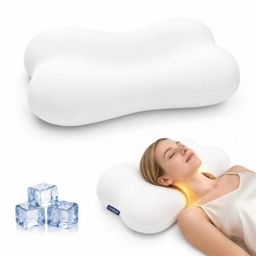 COMFYPIL Cervical Pillow for Neck Pain Relief, Ergonomic Contour Memory Foam Pillow for Side Back Stomach Sleepers, Deep Sleep Pillow for Cloud-Soft Shoulder Support with Cooling Pillowcase, White - Image 1