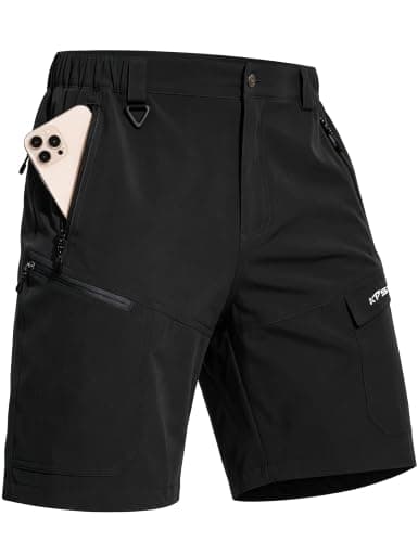 KPSUN Men's 7" Hiking Cargo Shorts Lightweight Quick Dry Tactical Golf Shorts with Zipper Pockets for Fishing Camping Work(Black XL) - Image 1