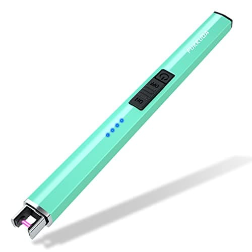 FUKKUDA Electric Candle Lighter with Safety Switch - USB Rechargeable Windproof & Flameless Plasma Arc Lighter for Easter Basket Stuffers (Tiffany Blue) - Image 1