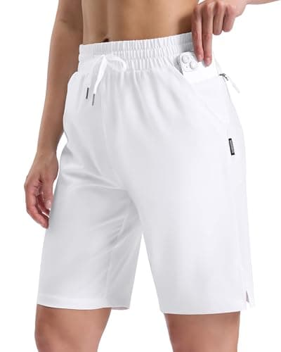 G Gradual 9" Women's Hiking Shorts 4 Pockets Lightweight Quick Dry Cargo Shorts Water Resistant Golf Summer Walking, White, XX-Large - Image 1