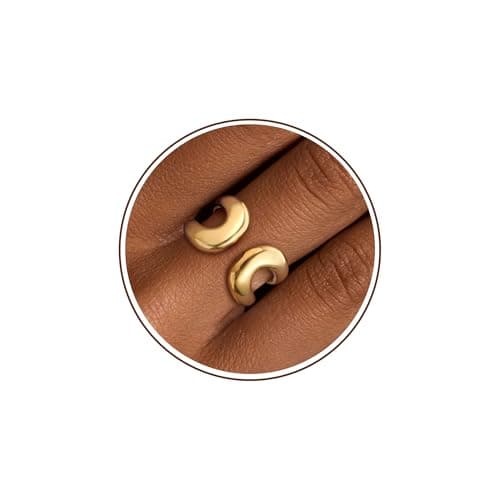 Sistble Chunky Gold Plated Rings No Tarnish Birthday Gifts for Women Gold Plated Pinky Ring Size 6 Thick Stackable Band Rings Woman Trendy Chunky - Image 1