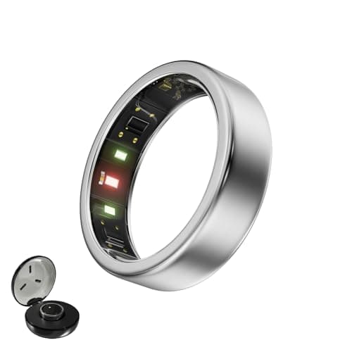 Orvyna Smart Ring for Women & Men, Titanium Sleep & Heart Rate Tracker with SpO2 Monitoring, Ultra-Light Fitness Ring, No Subscription(Silver 9 - Image 1