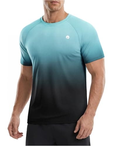 PINSPARK Mens Workout Shirts Short Sleeve Athletic Quick Dry Moisture Wicking Shirts for Men Running Gym Swim Fishing Clothes 2XL - Image 1