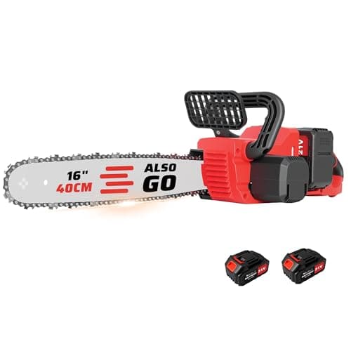 2026 New 16“ Cordless Chainsaw: Brushless Electric Saws with 2×3.0Ah Batteries & Charger, Tool-Free Chain Tension, Auto Oiling, for Tree Trimming, Wood Cutting, Yard Work - Image 1