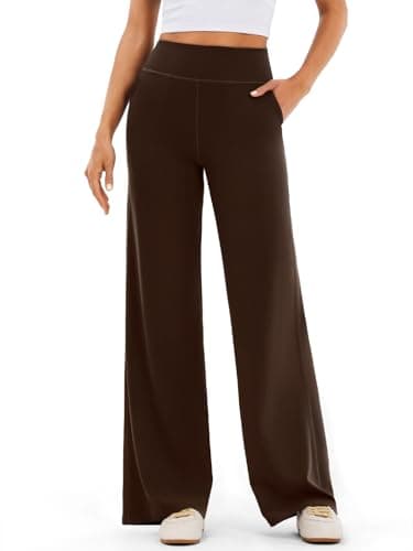 SOLUNSO Women's High Waist Wide Leg Yoga Pants, 32" Inseam Stretchy Casual Workout Trousers for Yoga, Lounge & Travel - Image 1