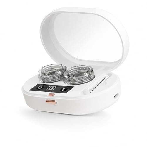 Neliangia Ultrasonic Contact Lens Cleaner Machine, Vibration Contact Lens Cleaner Case with Digital Timer, Portable Sonic Contact Lenses Cleaner Machine Fit Disposable Soft, Colored & RGP Lenses - Image 1