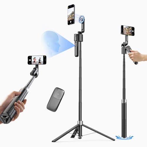 Magnetic Auto Face Tracking Tripod, 70.9” Magsafe Phone Tripod with 360°Rotation 5-Gesture Control, Wireless Remote, Magnetic Mount, Ideal for Vlogging, Live Streaming, Travel and Content Creation - Image 1
