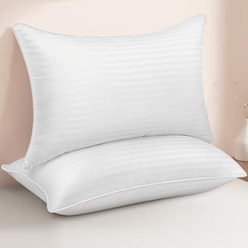HEYCUZI Queen Size Bed Pillows Set of 2 - Breathable Premium Down Alternative Sleeping Pillows for Side, Back, and Stomach Sleepers Fluffy Hotel Quality Soft Microfiber Fill Cooling Skin-Friendly - Image 1