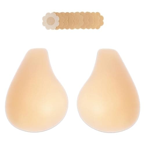 Bontierie Nipple Covers Sticky Push up Bra Added Lift Seamless Ultra-Thin Pasties Women Adhesive Bras Cream - Image 1
