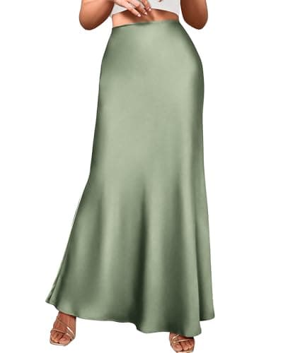BTFBM Skirts for Women Summer 2026 Business Casual Outfits High Waist Cocktail Party Wedding Mermaid Spring Maxi Skirt(Light Green, X-Large) - Image 1