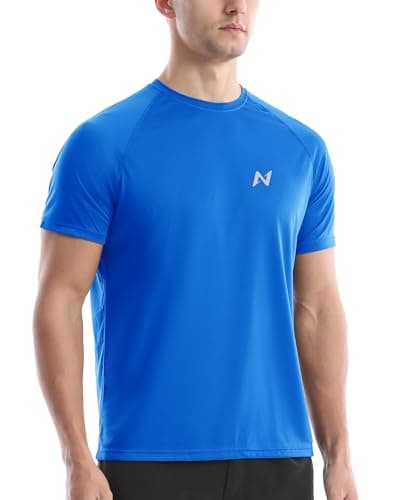 isnowood UPF 50+ Swim Shirts for Men, Sun Protection Short Sleeve Rash Guard Mens Quick Dry Surf Athletic Beach Shirt - Image 1