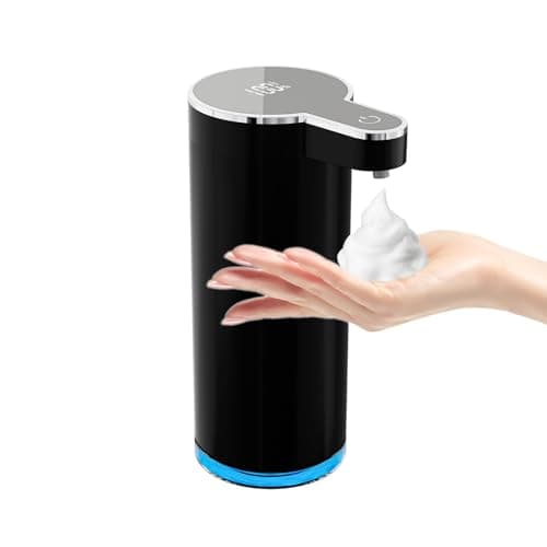 Automatic Foaming Soap Dispenser,Touchless Foam Soap Dispenser,12oz Rechargeabled Wall Mounted Smart for Bathroom and Kitchen Dish Soap,Easy for Toddlers(Black - Image 1
