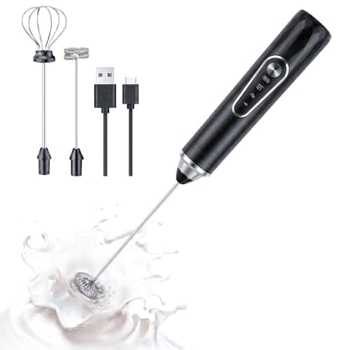 Rechargeable Milk Frother, Handheld Frother Wand for Coffee, 30dB Ultra Quiet Electric Foam Maker, High Power High-speed Drink Mixer Foamer for Matcha, Lattes, Cappuccino - Image 1