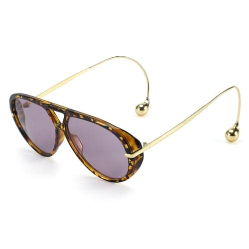 SODQW Oversized Aviator Sunglasses for Women With Earring Trendy Large Big 2025 Designer Shades Adjustable Temples - Image 1