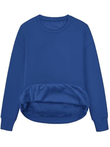 STOLKISS Women Casual Long Sleeve Sweatshirt Crew Neck Cute Pullover Relaxed Fit Fall Winter Fleece Lined Pullover Tops 2026 - Image 1