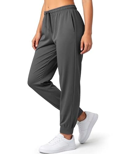 Othedrich Womens Joggers with Pockets Loose Fit Sweatpants, Lightweight Athletic Lounge Pants for Workout Running Yoga Travel Dark Grey - Image 1