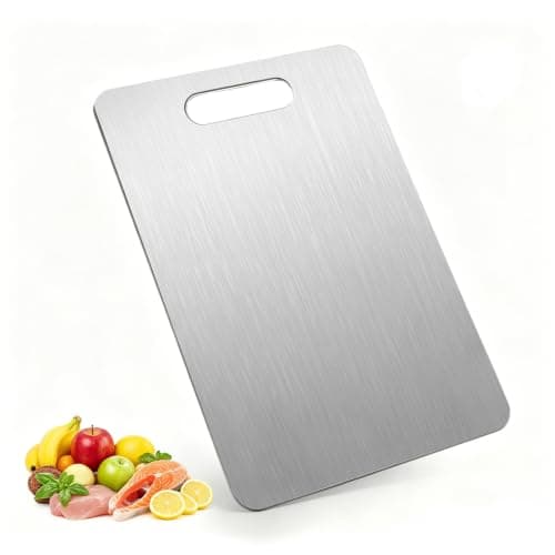 Stainless Steel Cutting Board Set, Double-Sided Chopping Boards for Kitchen, Separate Raw & Cooked Food Areas, Dishwasher Safe, for Meat, Vegetables, Fruits & More - Image 1