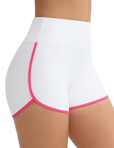 THE GYM PEOPLE Women's High Waist Workout Shorts Breathable Dolphin Split Elastic Lounge Yoga Shorts - Image 1