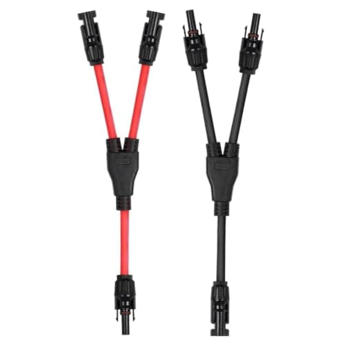 SOYAN Solar Parallel Connector Y Splitter 1Y2 10 AWG Solar Cable Connector (Red & Black) - Image 1