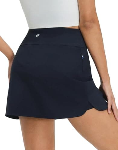 M MAELREG Women's Athletic Tennis Skirts Lightweight Breathable A Line Casual Skort for Workout Running Golf Skirts Navy - Image 1