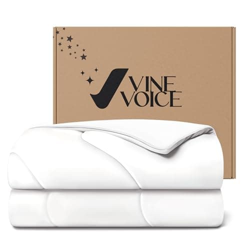 Vine Voice Cooling Comforter for Hot Sleepers, Twin 68x90, Arctic White - Image 1
