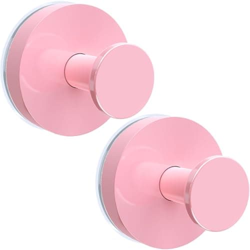 Pink Wreath Hangers for Front Door, 22LB Suction Cup Wearth Hooks for Easter Christmas Decorations, Reusable Wreath Door Hanger for Glass Window Indoor Outdoor, Strong Garland Hangers for Door Frame - Image 1