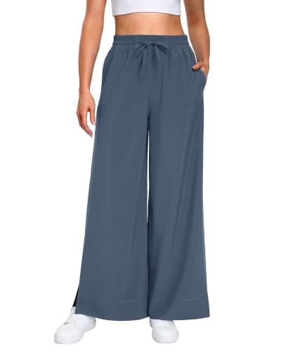 CAMPSNAIL Wide Leg Pants Women - 25"/29" Casual Summer Capri Sweatpants Lightweight Yoga Pants for Dress Travel Business Work - Image 1
