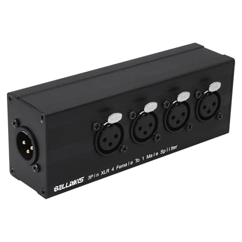 SZLliyxs 3 Pin XLR 1 Male to 4 Female Splitter,4WAY XLR Four-Input and one-Output Parallel Connection Adapter,Four Microphone inputs Converted to one Output,4 in to 1 Out Aduio Splitter - Image 1