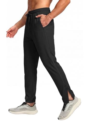 Auxo Men's Athletic Pants Mens Joggers Quick Dry Lightweight Workout Running Joggers Black Pants for Men 2XL - Image 1