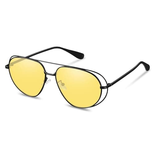 YDAOWKN Retro Oversized Aviator Sunglasses for Women Men Gold Metal Trendy Aviators Sun Glasses - Image 1