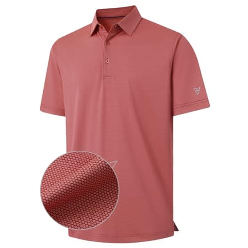 M MAELREG Golf Polo Shirts for Men Short Sleeve Quick Dry Fit Texture Sports Casual Collared Men's Golf Shirts Orange Purple - Image 1