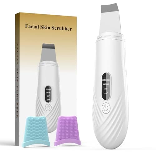 Skin Scrubber Face Spatula, Blackhead Remover Tool for Facial Deep Cleansing, Face Spatula Pore Cleaner with 4 Modes, Whitehead Remover, Blackhead Extractor, Face Scrubber (White) - Image 1
