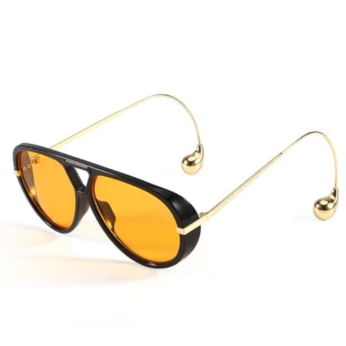 SODQW Oversized Aviator Sunglasses for Women With Earring Trendy Large Big 2025 Designer Shades Adjustable Temples - Image 1