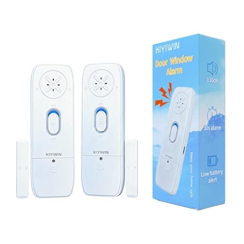 Window and Door Alarms for Home Security, 2 Pack, 130dB with 3-Level Volume Control, Easy Installation, Door Alarms for Kids Safety/Dementia/Pool, Low Battery Alert - Image 1