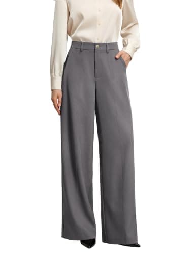 GRACE KARIN Pantalones para Mujer Womens Pants Dressy Casual Loose Fall Winter Pants with Pockets Grey S - Image 1