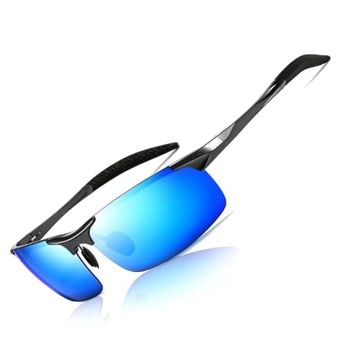 SUNGAIT Men's HD Polarized Sunglasses for Driving Fishing Cycling Running Metal Frame UV400 SGT177-QBL - Image 1