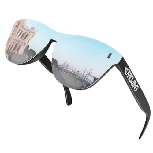 ROCKNIGHT HD Polarized Sunglasses Silver Mirrored Aviator Sunglasses Outdoor UV400 Protection - Image 1
