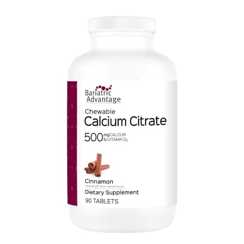 Bariatric Advantage Calcium Citrate Chewable 500mg with Vitamin D3 for Bariatric Surgery Patients Including Gastric Bypass and Sleeve Gastrectomy, Low Sugar - Cinnamon Flavor, 90 Count - Image 1