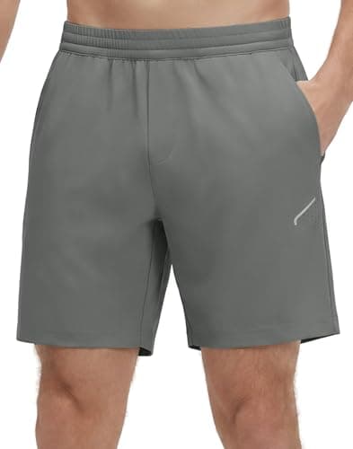 M MAELREG Running Shorts for Men with Pockets 7" Quick Dry Athletic Workout Gym Shorts for Basketball Tennis Iron Grey - Image 1