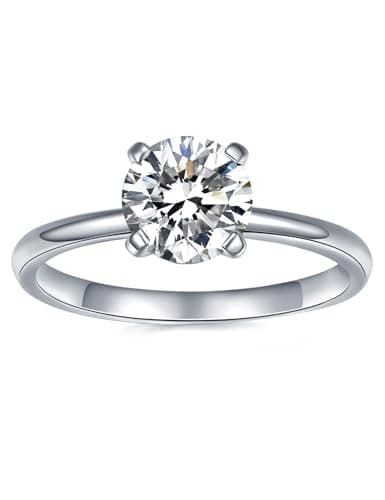 IMOLOVE Moissanite Solitaire Engagement Ring for Women, Women's Engagement Rings Moissanite Promise Rings 1.5CT D Color VVS1 Clarity Wedding band 925 Sterling Silver with 18K Gold Plated-70-1.5CT - Image 1