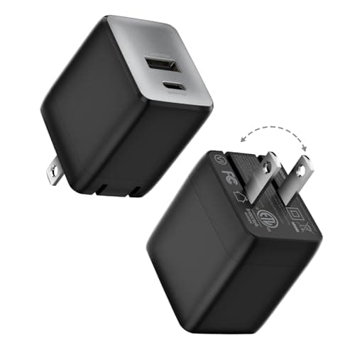 wegear USB C Fast Charging Charger, 30W Dual-Port GaN Nano Charger with Foldable Plug for iPhone 16/15 Series, iPad, Galaxy S24 Ultra and More Series, (Black, 2 Pack) - Image 1
