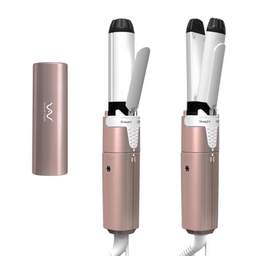 VAV Mini 2 in 1 Curling Iron and Hair Straightener - Dual Voltage Travel Size,1 Inch Ceramic Curling Wand for Short Hair,Bangs,Curls,Portable Hair Iron - Image 1