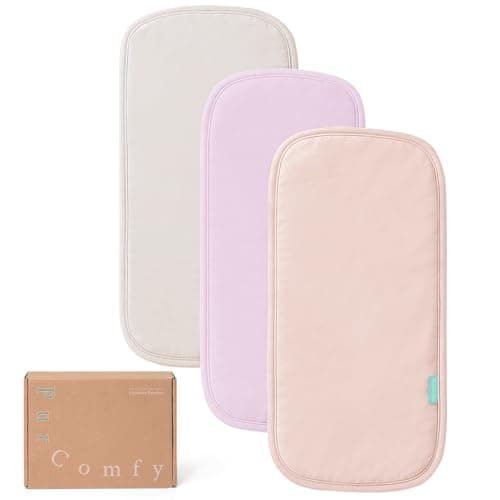 PurComfy Supersoft Burp Cloths Baby Girl, Premium Bamboo Viscose Baby Burp Cloths, Absorbent & Skin-Friendly, Large 21” x 10”, Baby Essentials for Feeding, Spit-Up, 3-Pack - Image 1