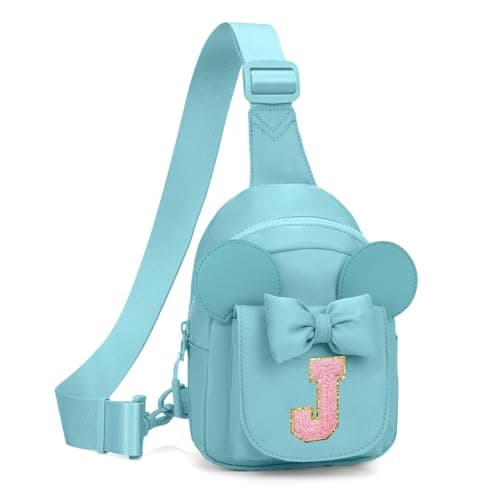 Viverte Birthday Gifts for Girl Fanny Packs Gifts Trendy Personalized Initial Sling Bag Cute Crossbody Bag for Girls for Travel(Icing Blue-J) - Image 1