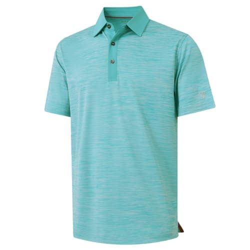 M MAELREG Mens Golf Shirt Short Sleeve Dry Fit Moisture Wicking Heather Pique Casual Collared Polo Shirts for Men - Image 1