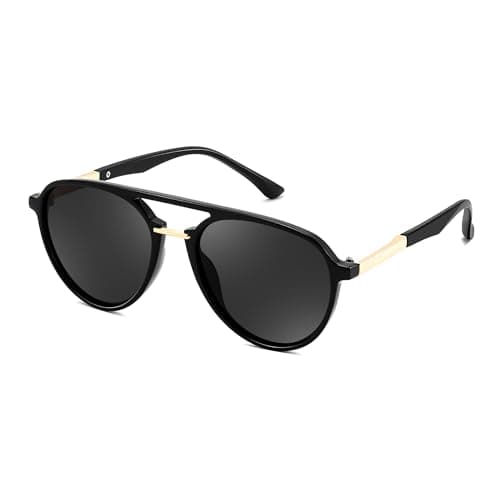 FEISEDY Retro Polarized Aviator Sunglasses for Women Men, 70s 80s Vintage Trendy Aviators Shades UV400 B0453