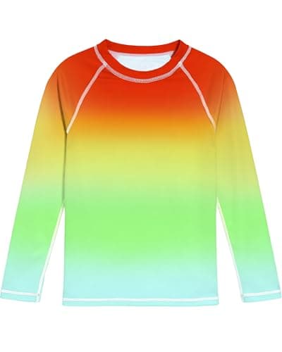 DRONIRING Boys' Rash Guard Long Sleeve, UPF 50+ Swim Shirt for Boys Kids Youth, UV Sun Protection Water Shirts for Beach Surf - Image 1