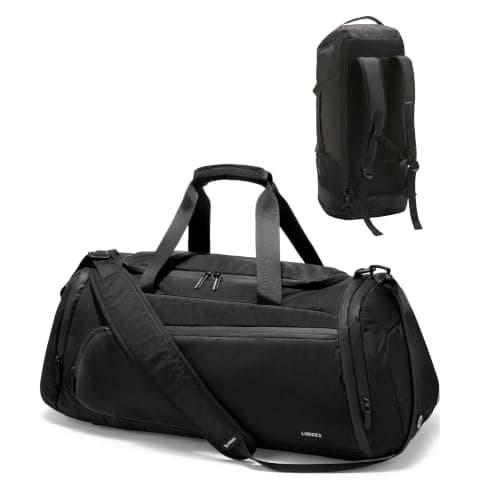 LUGGEX Travel Duffel Backpack, 40L Expandable Gym Bag with Shoe Compartment & Wet Pocket, Lightweight Technical Water-Resistant Carry On Weekender Bag for Gym (TDX-Pro, Black) - Image 1