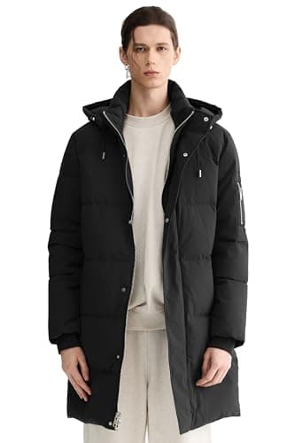 Orolay Men's Quilted Down Jacket – Windproof, Water-Resistant, Hooded Puffer Coat with Pockets for Winter Sports Newblack XX-Large - Image 1